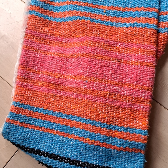 Three Bird Nest / Orange, Fushia, Blue & Black Lace Sarape Infinity - Picture 4 of 14